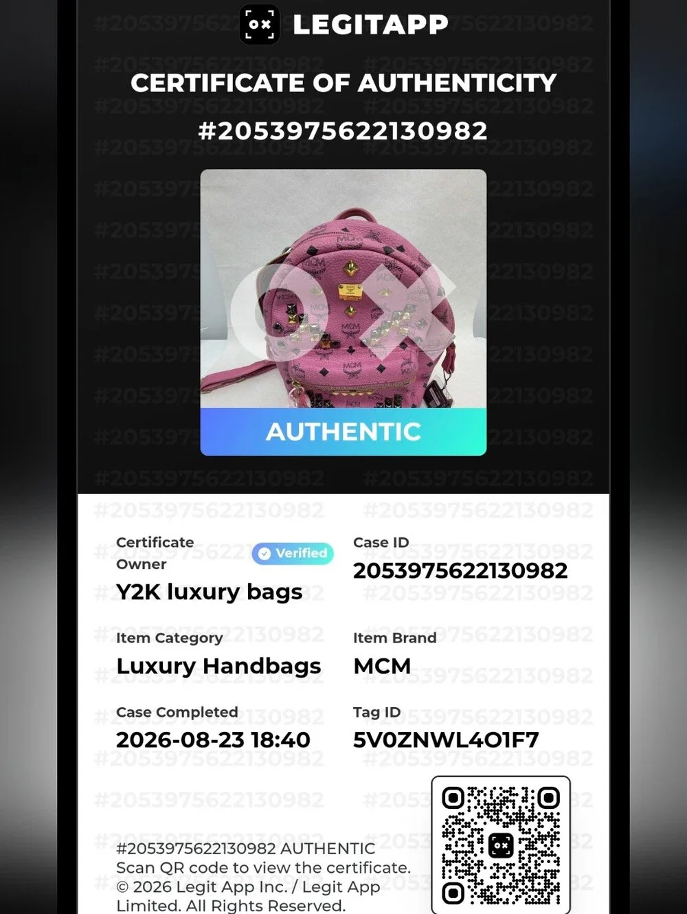 MCM Pink Leather Backpack